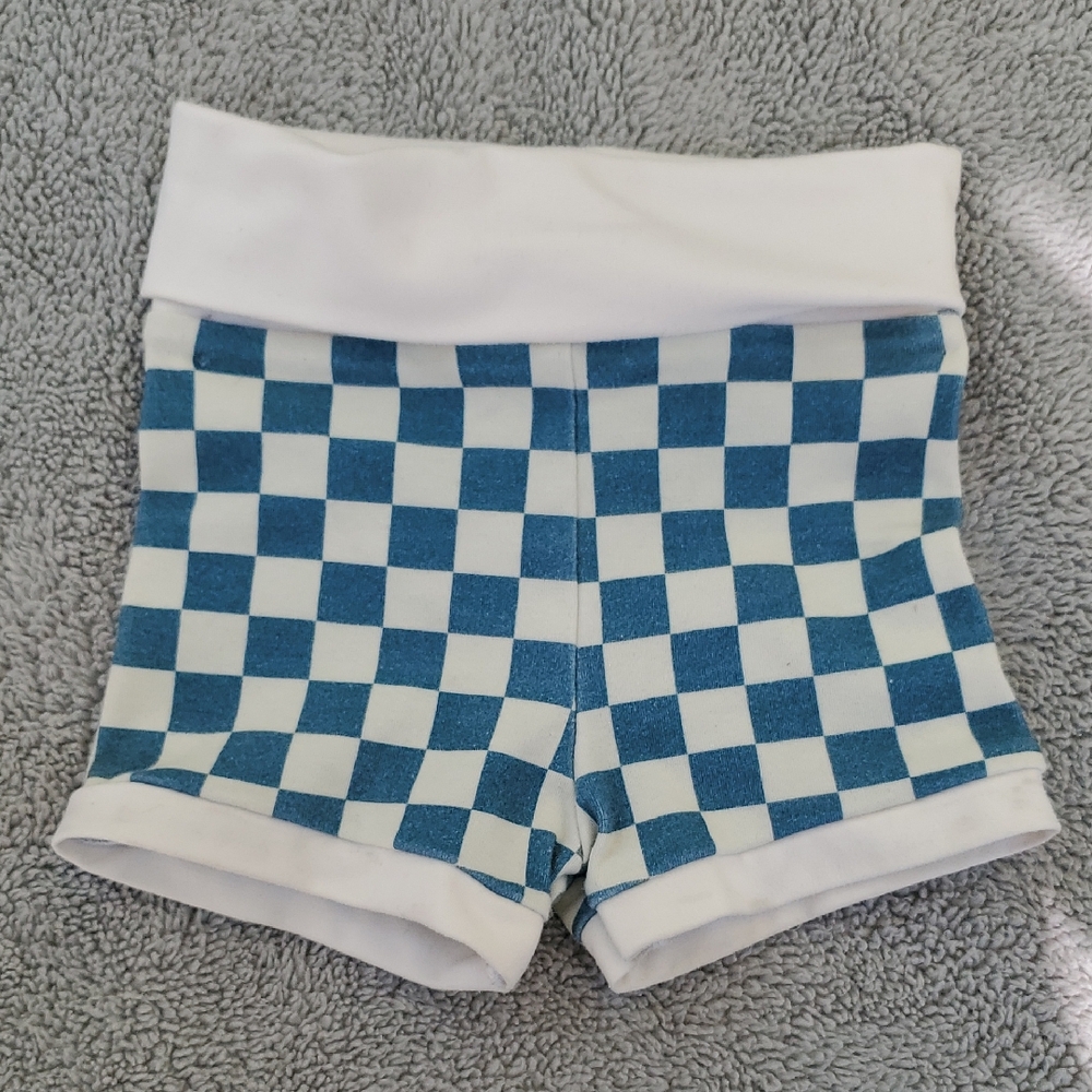 Blue and White Checkered Shorts